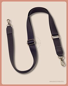 Alça Tiracolo em Fita com Regulador para Bolsa - Preta (3cm)