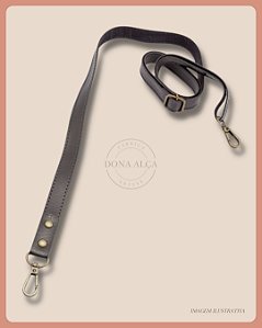 Alça Tiracolo com Regulador para Bolsa - Preta (2cm)