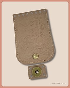 Aba para Bolsa de Crochê P - Bege (8X12)
