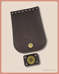 Aba para Bolsa de Crochê P - Café (8X12)