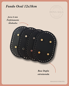 Fundo para Bolsa Oval com Bailarina - Preto (12x18)