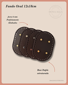 Fundo para Bolsa Oval com Bailarina - Café (12x18)