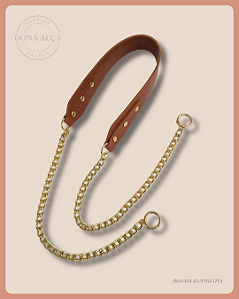 Alça Elegance com corrente - Caramelo