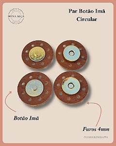 Botão imã circular - Par