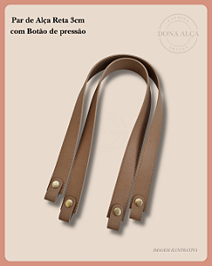 Alça Reta com Botão 3cm - Bege