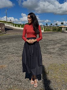 Saia Rute na cor Preta