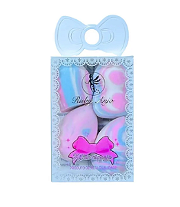 Kit Com Mini Esponjas Para Maquiagem Ruby Anjo