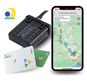 Rastreador suntech ST310U + APP e chip multioperadora gratuito por 1 ano