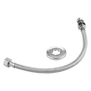 Engate Trançado Mangueira Aço Inox 40 cm Quente Frio Cromado