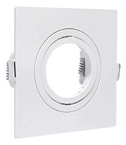 Spot P/ Lâmpada Mini Dicroica Alumínio Branco Quadrado