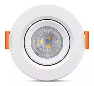 Spot Slim Led Embutir Redondo Branco Quente 3W 3.000K