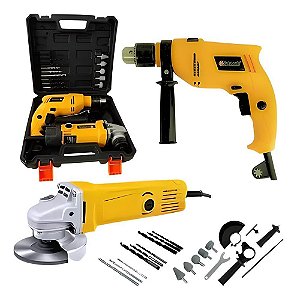 Furadeira Parafusadeira Impacto +esmerilhadeira Kit Completo