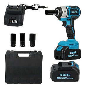 Chave de impacto 21v com bateria, marca Tssaper, Modelo: TSCH21-2