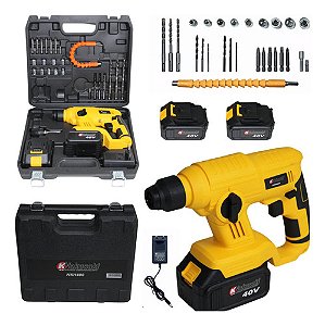 Martelete Rotativo Furadeira Industrial 40v Nkh400 27 Peças