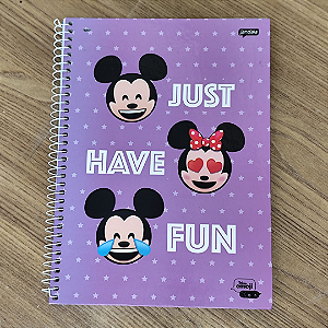Caderno Universitário Disney Emoji 80 Folhas - Capa Mickey e Minnie