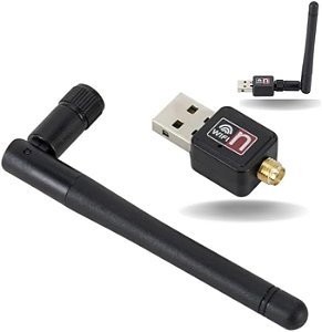 Adaptador Wifi Wireless 2.0 802.11N 1800Mbps 2.4MHz Preto RTL8188