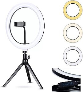 Anel Iluminador LED Ring Light Tripe 20cm com Suporte para Celular FHS-20