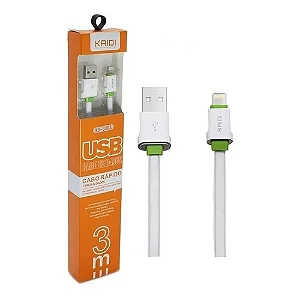 Cabo Carregador Kaidi  Lightning 3 Metros Kd-330A