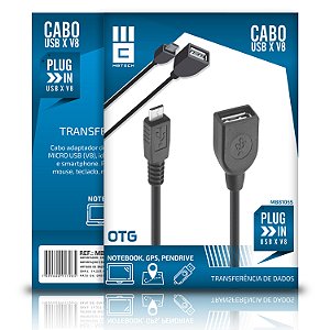 Cabo OTG USB Hub para conectar a tablet, mouse, smartphone OTGV8