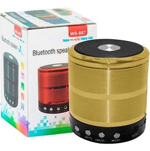 Caixa de Som Mini Speaker Bluetooth WS-887 Enjoy Life Amarela