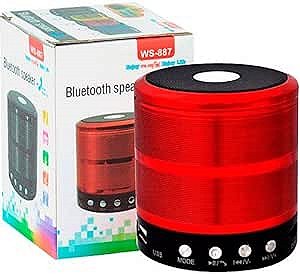 Caixa de Som Mini Speaker Bluetooth WS-887 Enjoy Life Vermelha