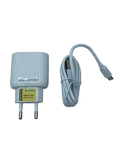 Carregador completo rápido 15W H'maston LR18-1 2 USB 1M Cabo Micro V8 Branco
