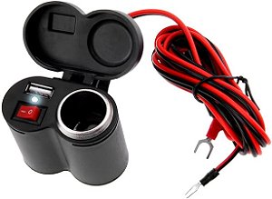 Carregador Para Moto Celular e GPS USB 2.0 A Prova De Água Premium ONYK ‎RDV-0317
