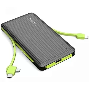 Carregador Portátil 10000mAH Preto e Verde Lightning C e Micro PN-956 Pineng