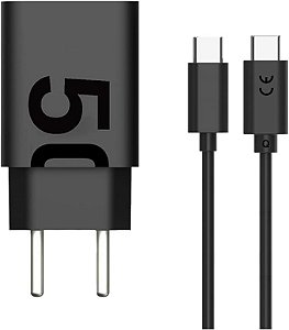 Carregador TurboPower 50W DUO USB Tipo C M-507 Motorola Preto