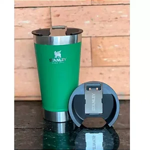 Copo Térmico Beer Pint 16oz 473ml Aço Inox, Abridor, Verde