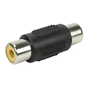 Emenda Adaptador RCA fêmea para RCA fêmea Para Alongar Cabos De Video Audio