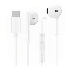 Fone de Ouvido Earphone IJack Liu com Fio JK-023 Tipo C Branco
