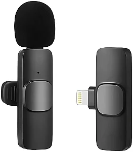 Microfone de Lapela Sem Fio Wireless Onistek Lightning IPhone MC802 Preto