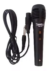 Microfone Profissional De Mão Com Fio 2.5M Lelong LE-905 Preto