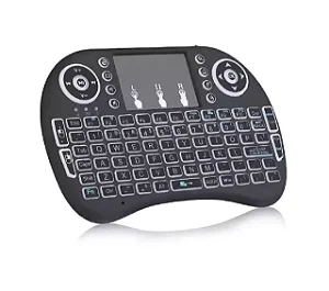 Mini Teclado iluminado Wireless Sem Fio Lelong Max LE-7716 2.4 GHz Preto
