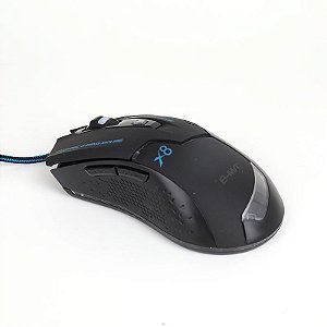 Mouse Gamer X8 Gaming B-MAX USB 3600DPI 8 Botões Preto