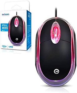Mouse Optico MS-9 1000Dpi USB Com Fio Exbom Led Preto