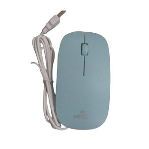 Mouse Ultra Fino Com Fio USB Optico para Escritório Lehmox LEY-1564 Azul
