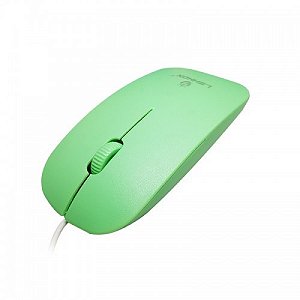 Mouse Ultra Fino Com Fio USB Optico para Escritório Lehmox LEY-1564 Verde