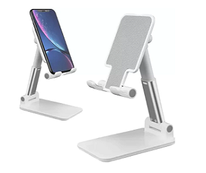 Suporte de Mesa para Celular Ajustável Articulado KinGo ABS S570 Branco