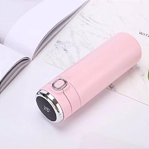 Garrafa De Água Inteligente 420ml Copo Termica Com Sensor - Cor Rosa - Com logo