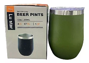 Copo Térmico Beer Pints com Tampa 360ML Cor Verde