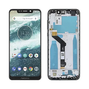 Tela com display e com Aro Motorola Moto One branco