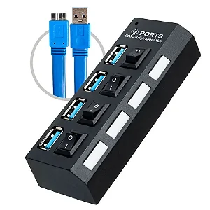 HUB Cabo USB 3.0 Extensor 4 portas High Speed Pen Drive FY-376