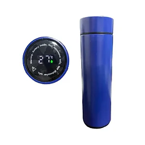 Garrafa Térmica Led Em Aço Inox Temperatura Digital 500ml Azul - BEER PINTS