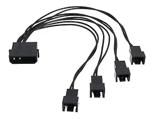 Cabo adaptador Multi Fan Molex 4 Coolers 3 e 4 pinos