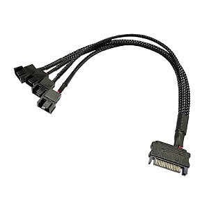 Cabo adaptador Sata Cooler Fan 1para 4 Saídas Sleevado