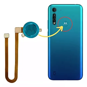 Flat botão impressão digital Motorola Moto G8 Power Lite Azul