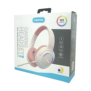Fone de ouvido sem fio Headset K25 com microfone removivel Kimaster Rosa