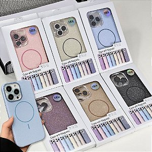 Capinha Lux Glitter Magsafe C/ Película Para Câmera Para Iphone 16E